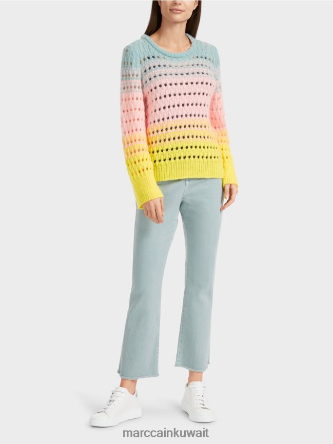 Marc Cain مخطط محبوك في سترة ألمانيا LVN0D61115 ملابس ليمون ناعم