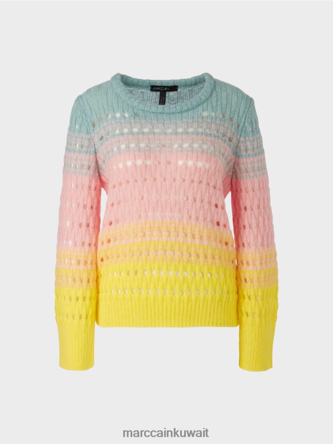 Marc Cain مخطط محبوك في سترة ألمانيا LVN0D61115 ملابس ليمون ناعم