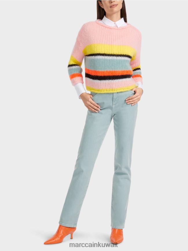 Marc Cain سترة مخططة محبوكة في ألمانيا LVN0D61116 ملابس ليمون ناعم