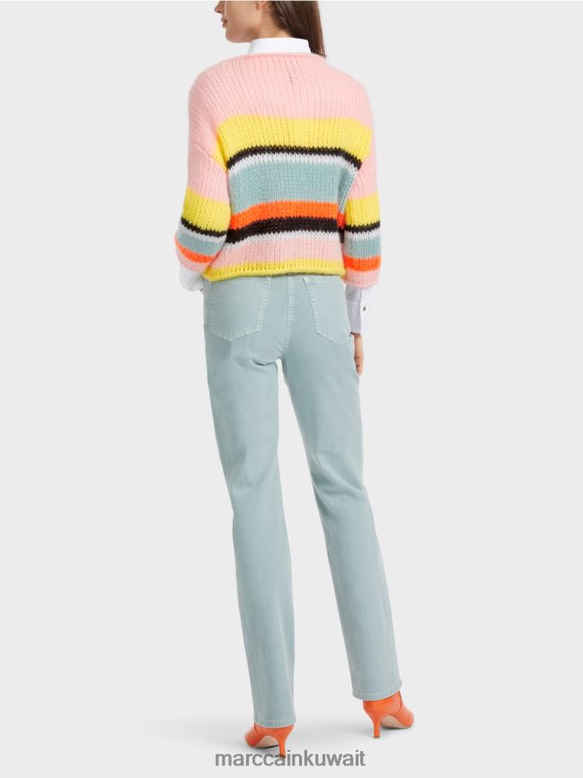 Marc Cain سترة مخططة محبوكة في ألمانيا LVN0D61116 ملابس ليمون ناعم