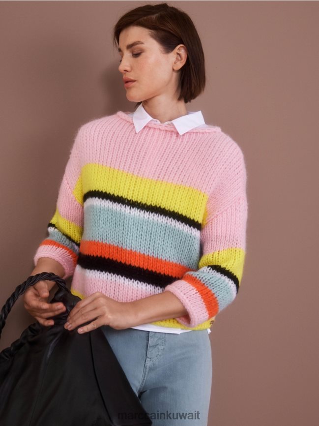 Marc Cain سترة مخططة محبوكة في ألمانيا LVN0D61116 ملابس ليمون ناعم