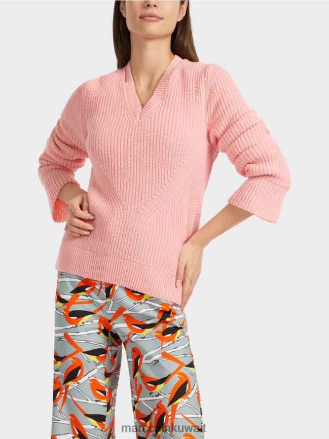 Marc Cain سترة أنيقة محبوكة في ألمانيا LVN0D61117 ملابس مسحوق وردي ناعم