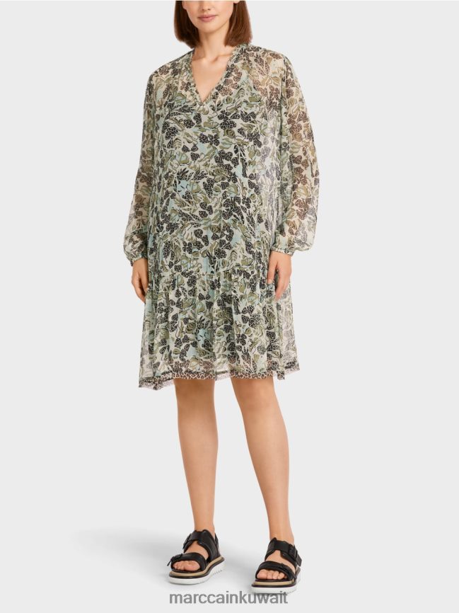 Marc Cain فستان خفيف الوزن من كريب الفيسكوز LVN0D6112 ملابس كوة ناعمة