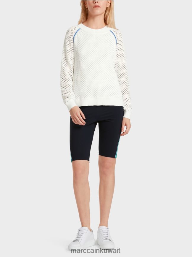 Marc Cain صافي سترة "إعادة التفكير معًا". LVN0D61125 ملابس أبيض