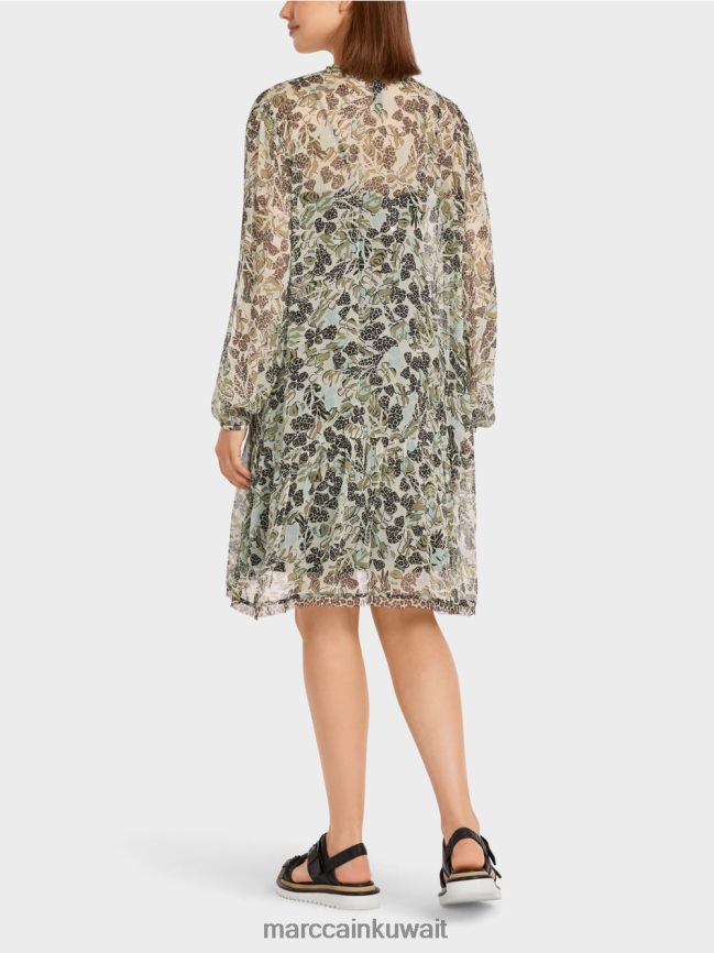 Marc Cain فستان خفيف الوزن من كريب الفيسكوز LVN0D6112 ملابس كوة ناعمة