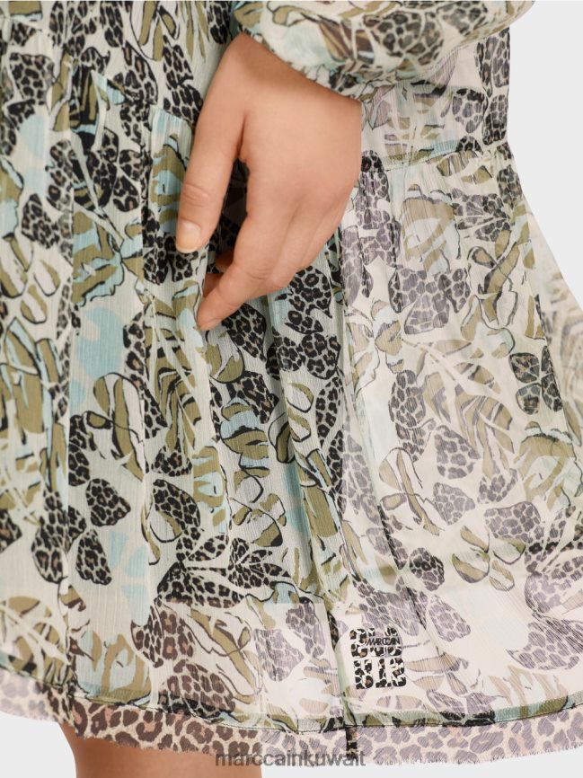 Marc Cain فستان خفيف الوزن من كريب الفيسكوز LVN0D6112 ملابس كوة ناعمة