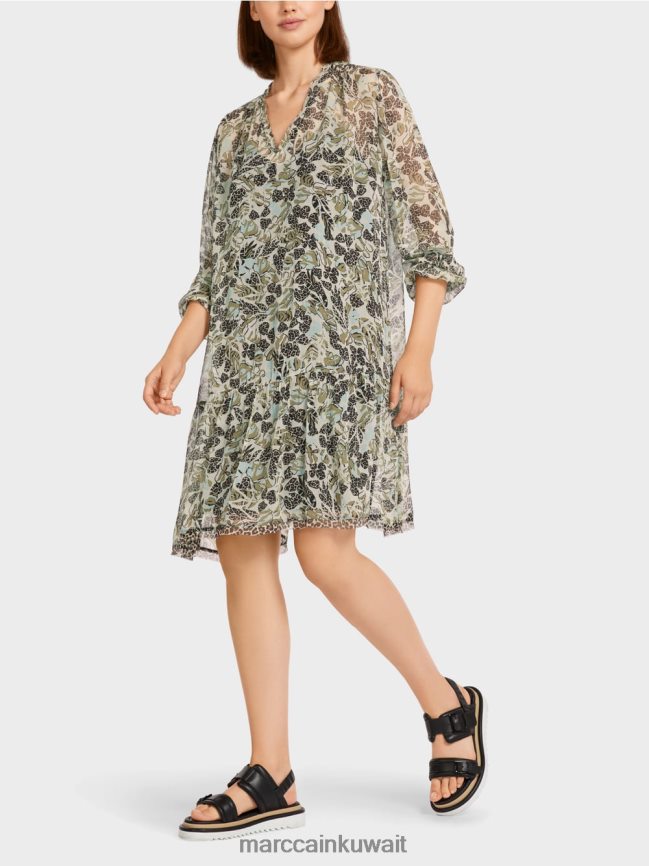 Marc Cain فستان خفيف الوزن من كريب الفيسكوز LVN0D6112 ملابس كوة ناعمة