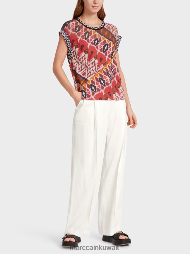 Marc Cain سترة "محبوكة في ألمانيا" LVN0D61131 ملابس أحمر عميق