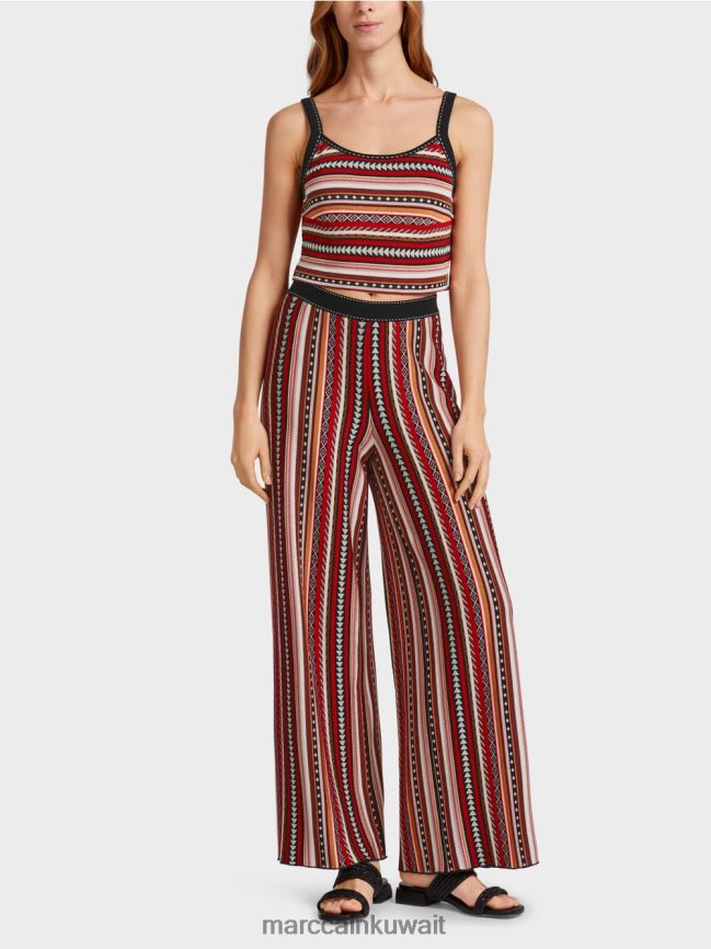 Marc Cain بوستير "محبوك في ألمانيا" LVN0D61134 ملابس أحمر عميق