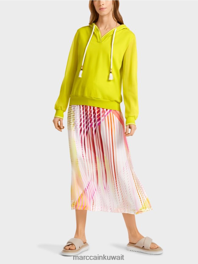 Marc Cain سترة بغطاء رأس محبوكة في ألمانيا LVN0D61138 ملابس ليميد خفيف