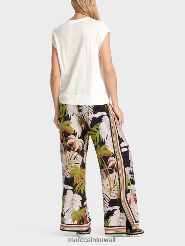 Marc Cain سترة متماسكة بلا أكمام LVN0D61142 ملابس أبيض مصفر