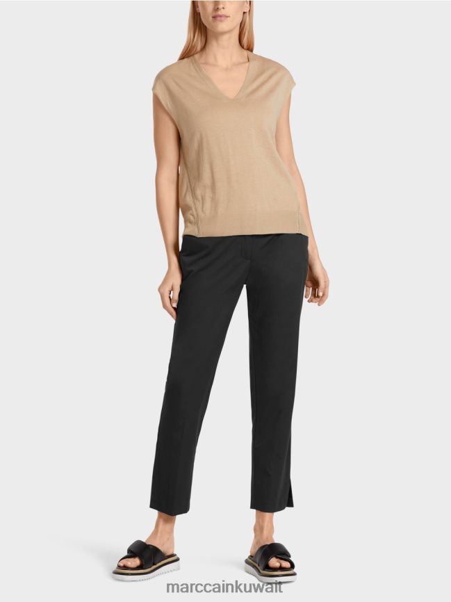 Marc Cain سترة متماسكة بلا أكمام LVN0D61151 ملابس الرمال العميقة