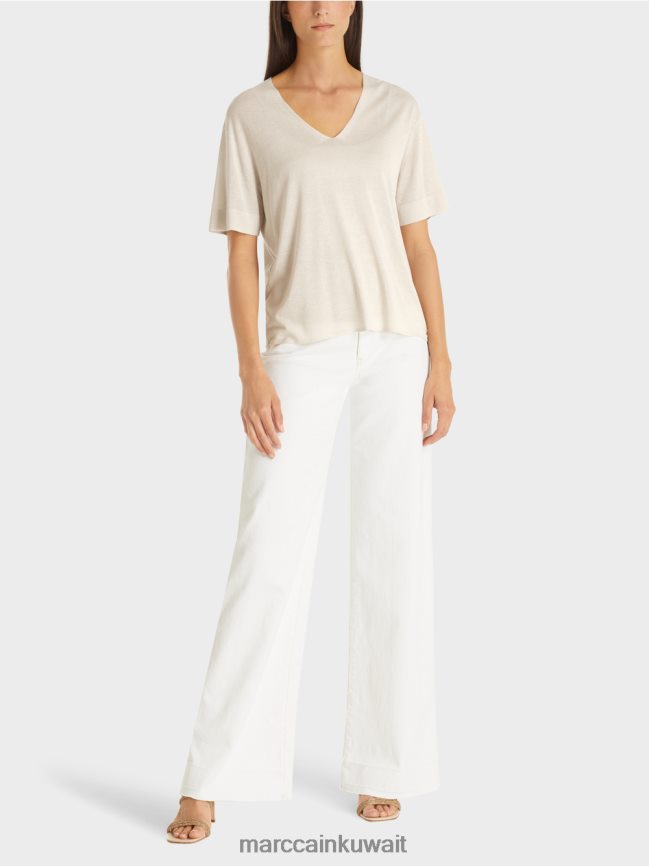 Marc Cain سترة مع خيوط اللوريكس LVN0D61157 ملابس مزيج اللؤلؤ الناعم