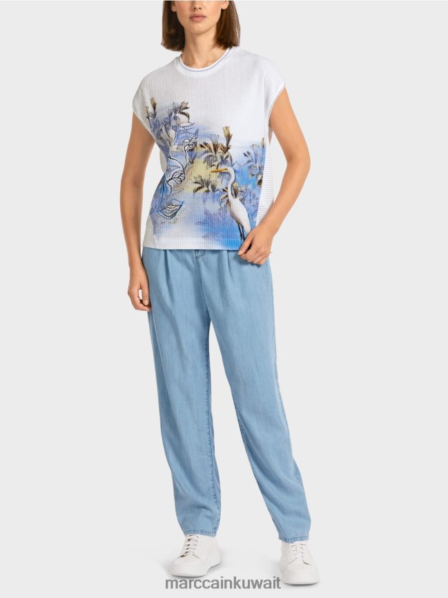 Marc Cain سترة "محبوكة في ألمانيا" LVN0D61159 ملابس مسحوق أزرق فاتح