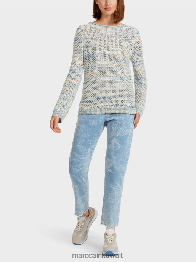 Marc Cain سترة "محبوكة في ألمانيا" LVN0D61160 ملابس مسحوق أزرق فاتح