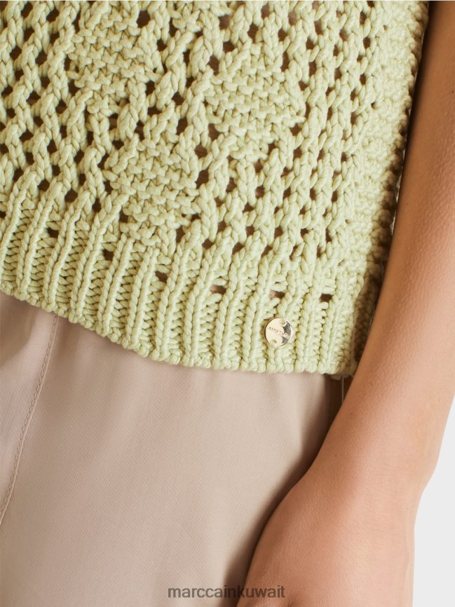 Marc Cain قمة محبوكة بلا أكمام LVN0D61162 ملابس نفس ناعم