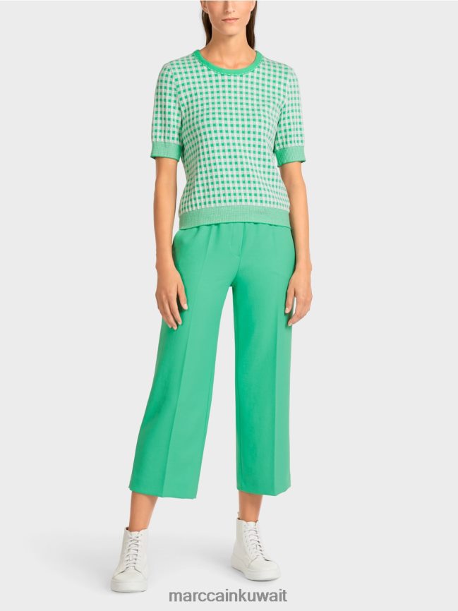 Marc Cain سترة فيشي كاروهات "محبوكة في ألمانيا" LVN0D61173 ملابس اليشم مشرق