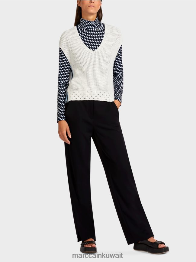 Marc Cain زلة "محبوكة في ألمانيا" LVN0D61184 ملابس أبيض مصفر