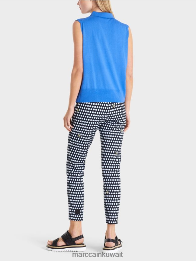 Marc Cain قميص بولو بدون أكمام منسوج بشكل جيد LVN0D61187 ملابس أزور