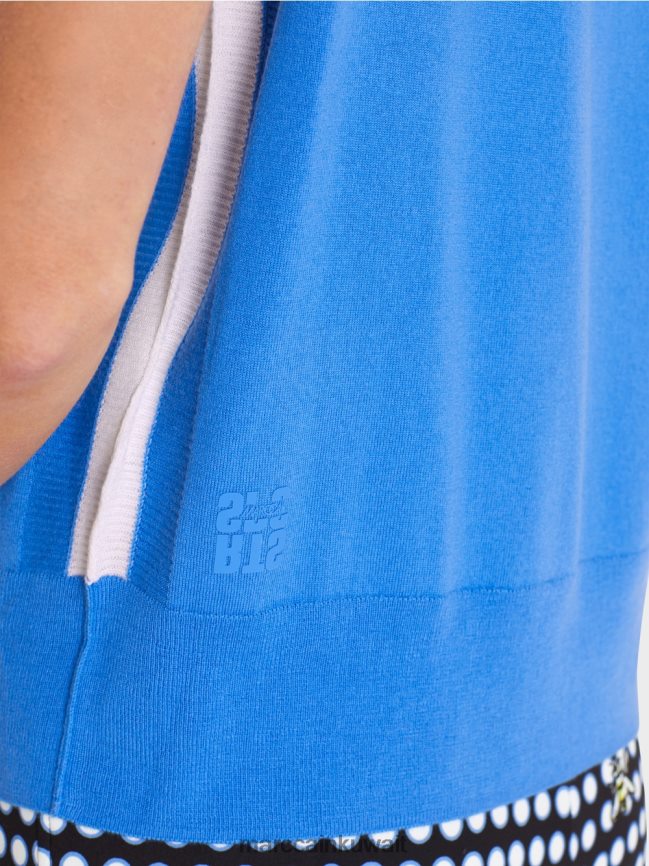 Marc Cain قميص بولو بدون أكمام منسوج بشكل جيد LVN0D61187 ملابس أزور