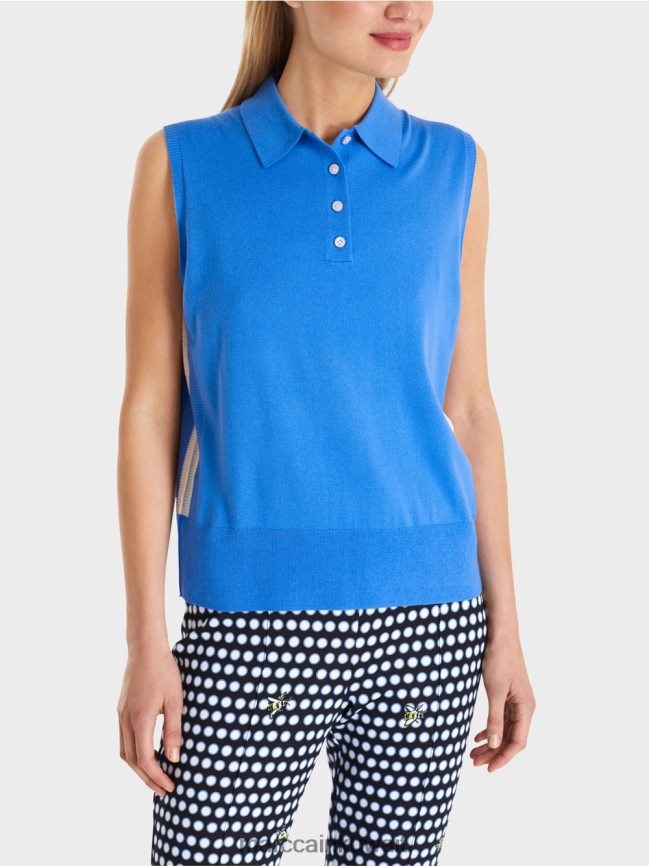 Marc Cain قميص بولو بدون أكمام منسوج بشكل جيد LVN0D61187 ملابس أزور