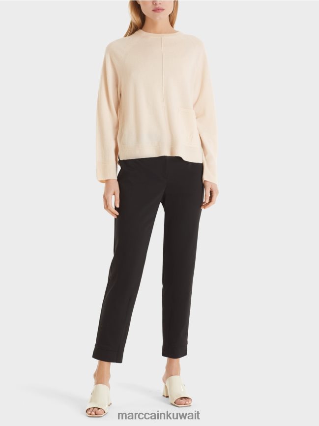 Marc Cain سترة أنيقة من الصوف والكشمير LVN0D61196 ملابس كريمة