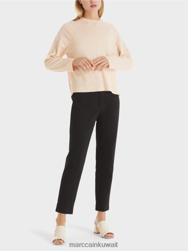 Marc Cain سترة أنيقة من الصوف والكشمير LVN0D61196 ملابس كريمة