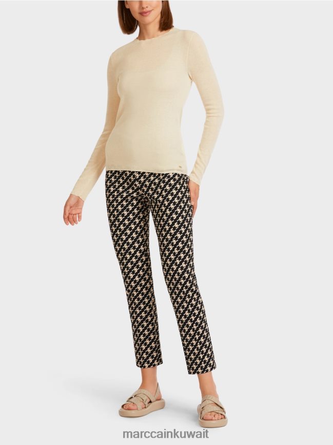 Marc Cain سترة من الصوف مع تفاصيل النمط LVN0D61197 ملابس كريمة