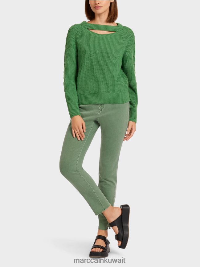 Marc Cain سترة متماسكة "محبوكة في ألمانيا" LVN0D61198 ملابس طحلب أخضر