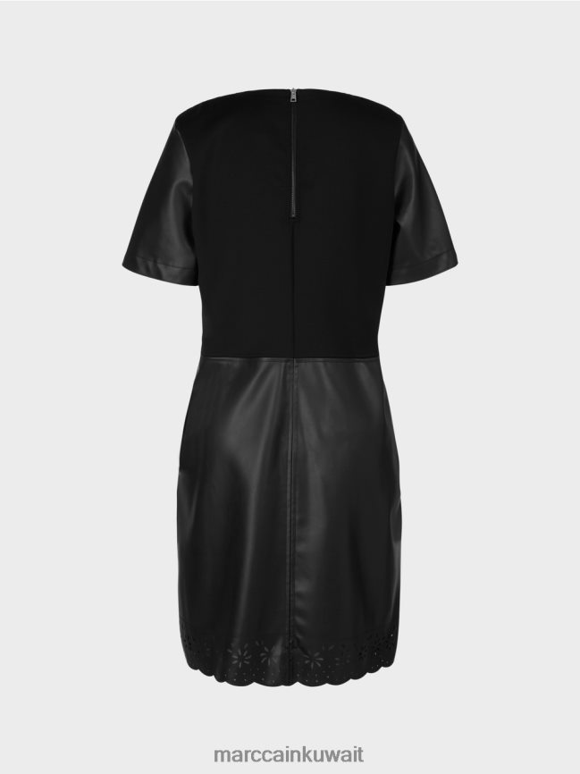 Marc Cain فستان من الجلد الصناعي LVN0D6119 ملابس أسود