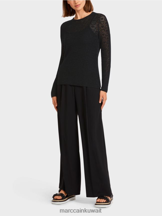 Marc Cain سترة "محبوكة في ألمانيا" LVN0D61200 ملابس أسود