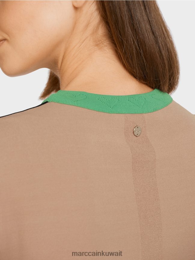 Marc Cain سترة متباينة الألوان بعبارة 