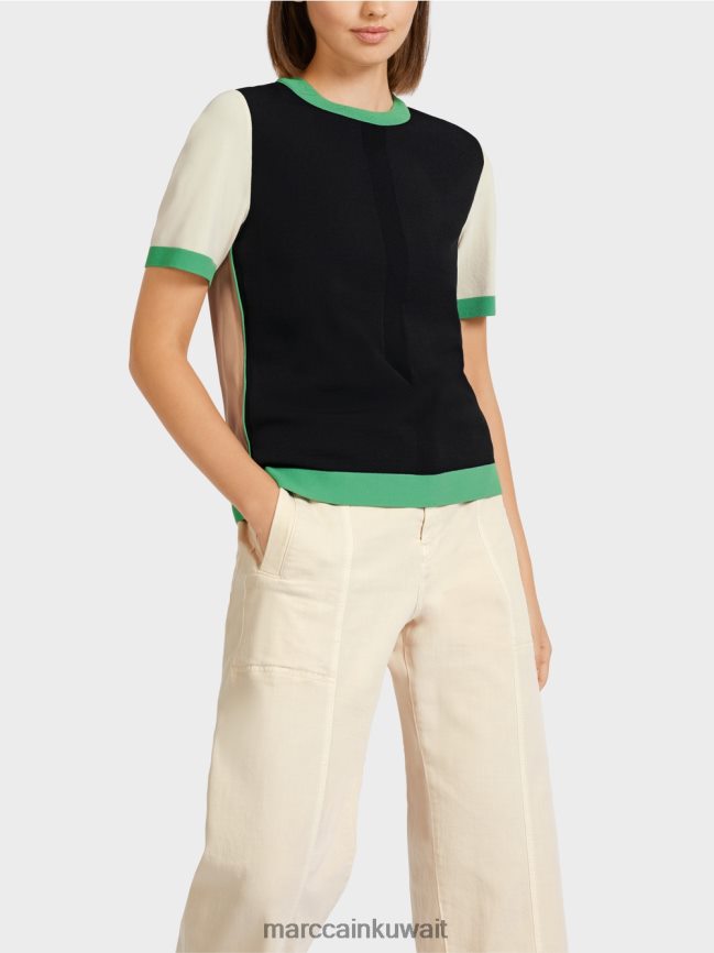 Marc Cain سترة متباينة الألوان بعبارة 