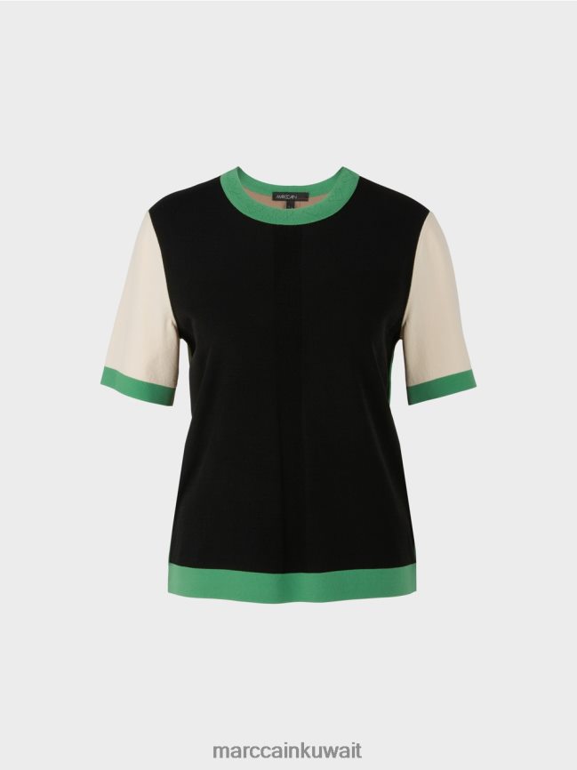 Marc Cain سترة متباينة الألوان بعبارة 