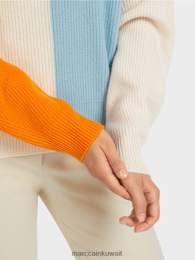 Marc Cain سترة محبوكة كبيرة الحجم LVN0D61208 ملابس برتقالي واضح