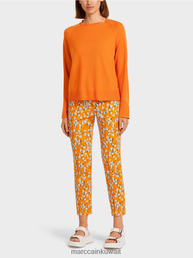 Marc Cain سترة متماسكة مع فتحة الأكمام المتباينة LVN0D61209 ملابس برتقالي واضح