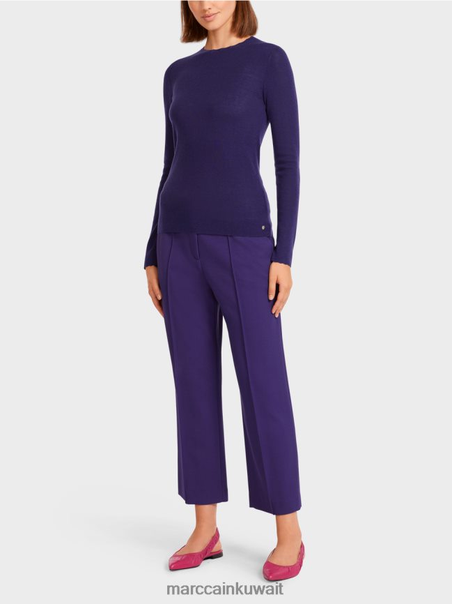 Marc Cain سترة من الصوف مع تفاصيل النمط LVN0D61214 ملابس ملكي الأرجواني