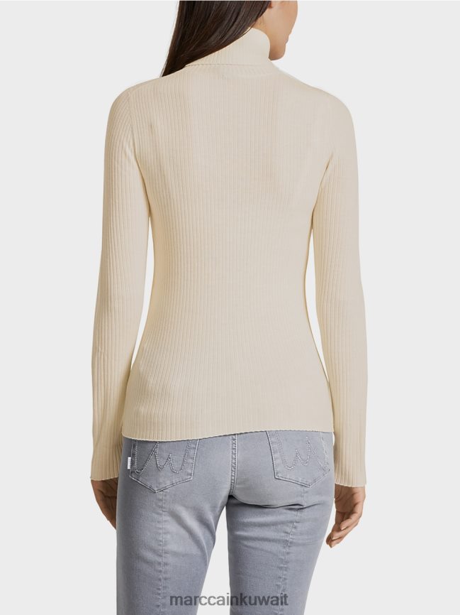 Marc Cain سترة الياقة المدورة مع الكشمير LVN0D61218 ملابس رمل