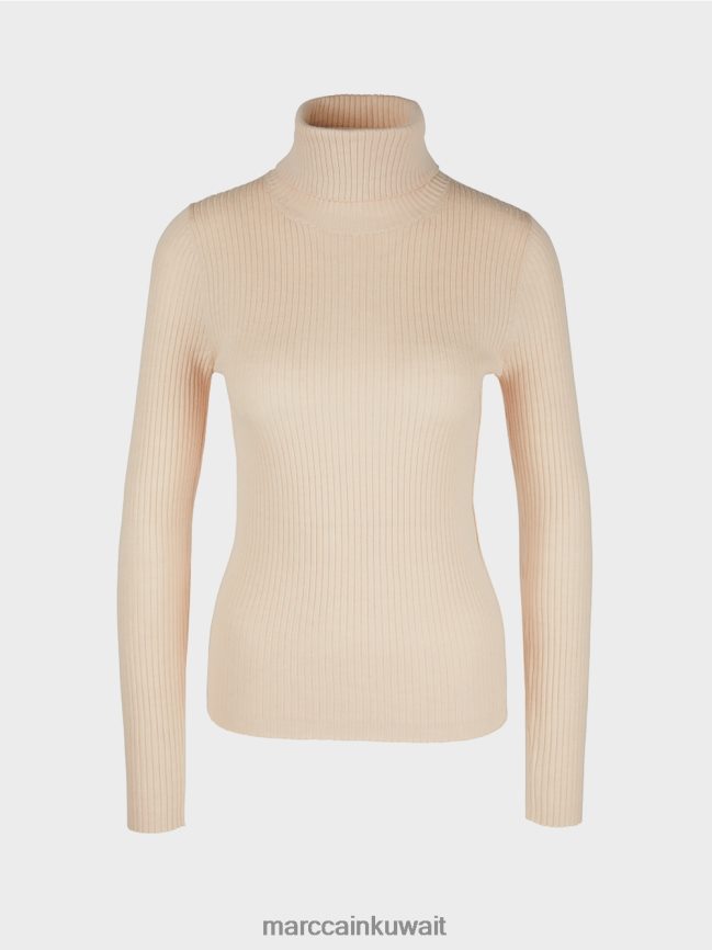 Marc Cain سترة الياقة المدورة مع الكشمير LVN0D61218 ملابس رمل