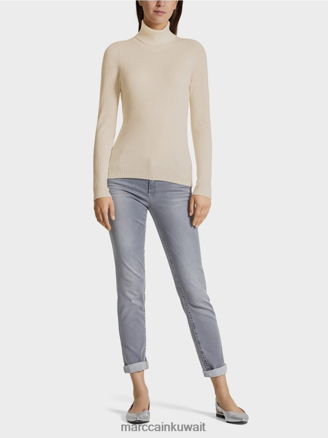 Marc Cain سترة الياقة المدورة مع الكشمير LVN0D61218 ملابس رمل