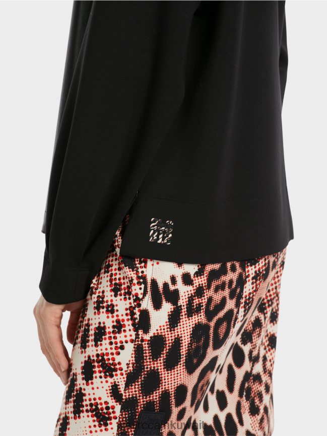 Marc Cain سترة راجلان مع مزيج من المواد LVN0D61222 ملابس أسود