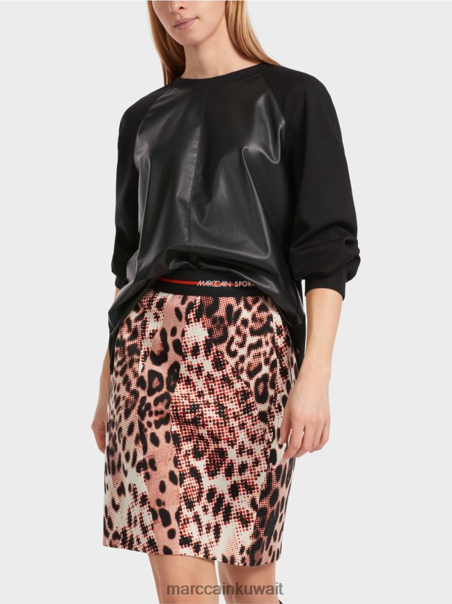 Marc Cain سترة راجلان مع مزيج من المواد LVN0D61222 ملابس أسود