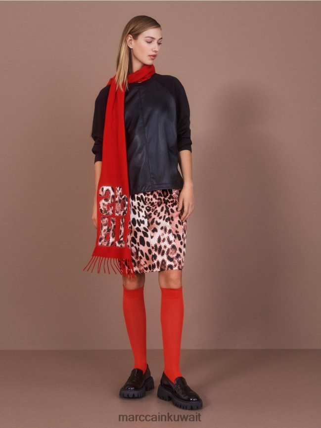 Marc Cain سترة راجلان مع مزيج من المواد LVN0D61222 ملابس أسود