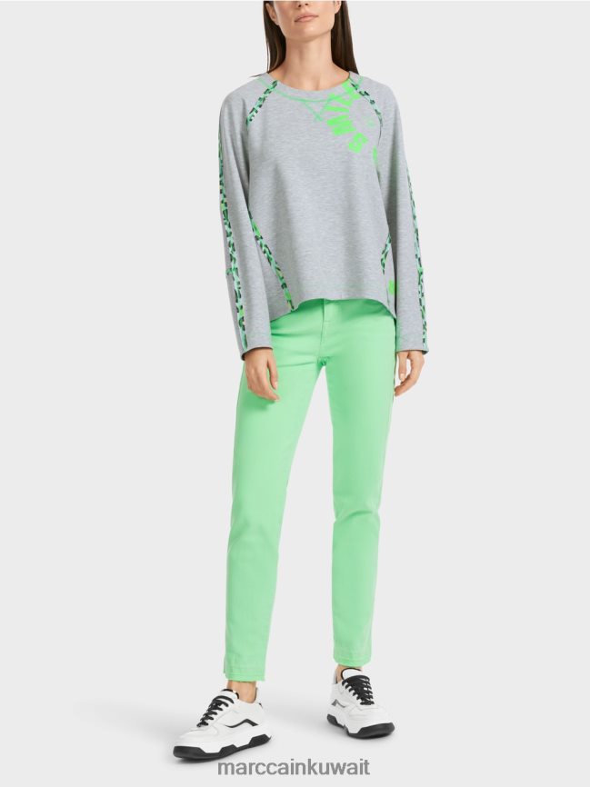 Marc Cain سترة مع آثار التماس LVN0D61224 ملابس الرمادي الفضي