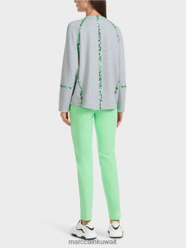 Marc Cain سترة مع آثار التماس LVN0D61224 ملابس الرمادي الفضي