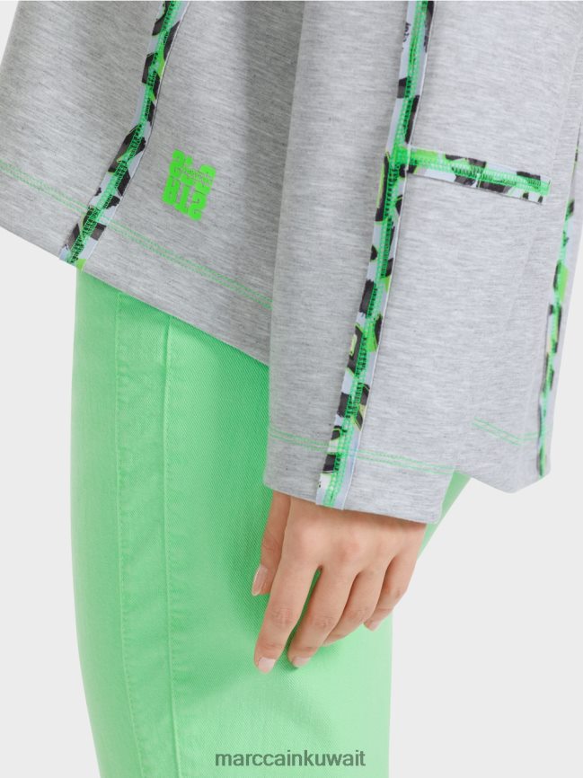 Marc Cain سترة مع آثار التماس LVN0D61224 ملابس الرمادي الفضي