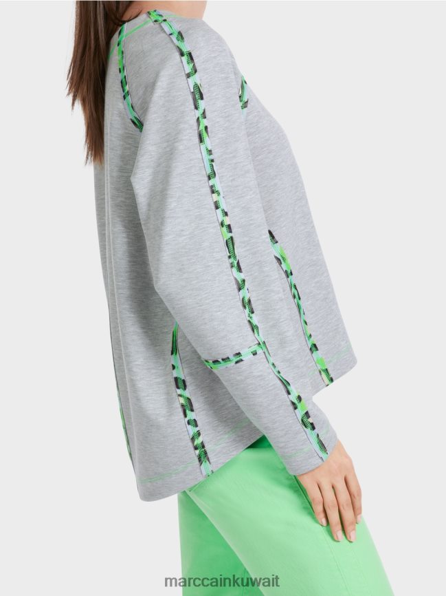 Marc Cain سترة مع آثار التماس LVN0D61224 ملابس الرمادي الفضي