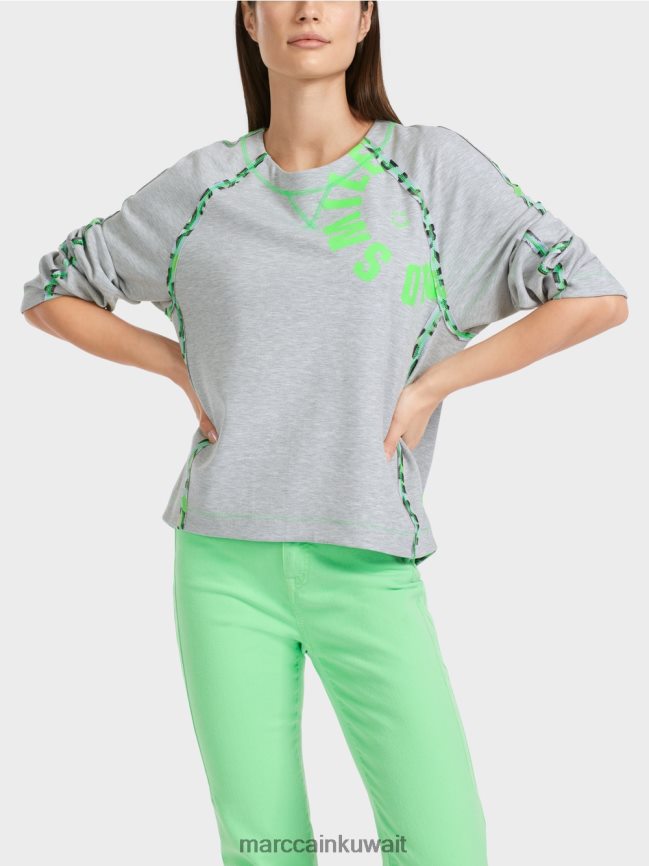 Marc Cain سترة مع آثار التماس LVN0D61224 ملابس الرمادي الفضي