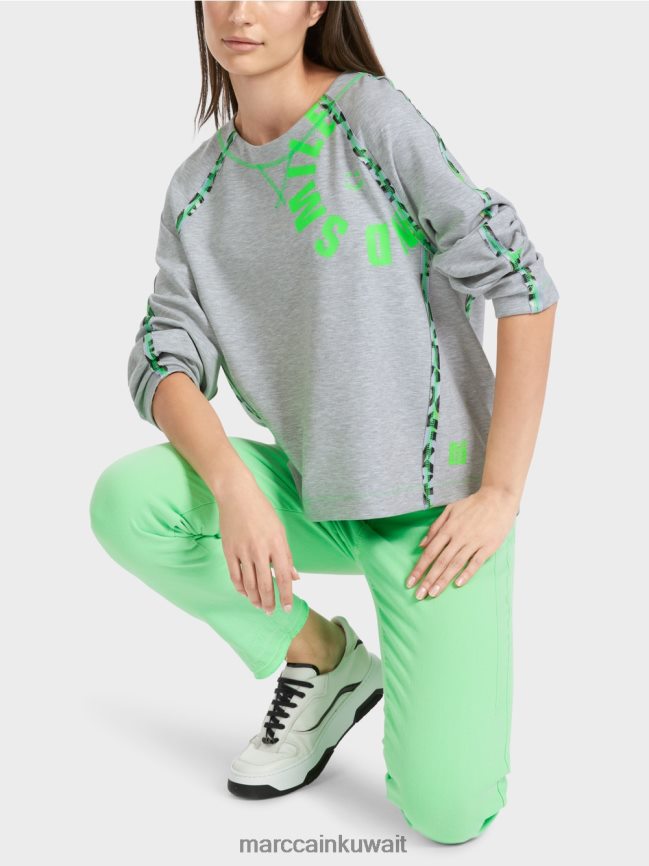 Marc Cain سترة مع آثار التماس LVN0D61224 ملابس الرمادي الفضي