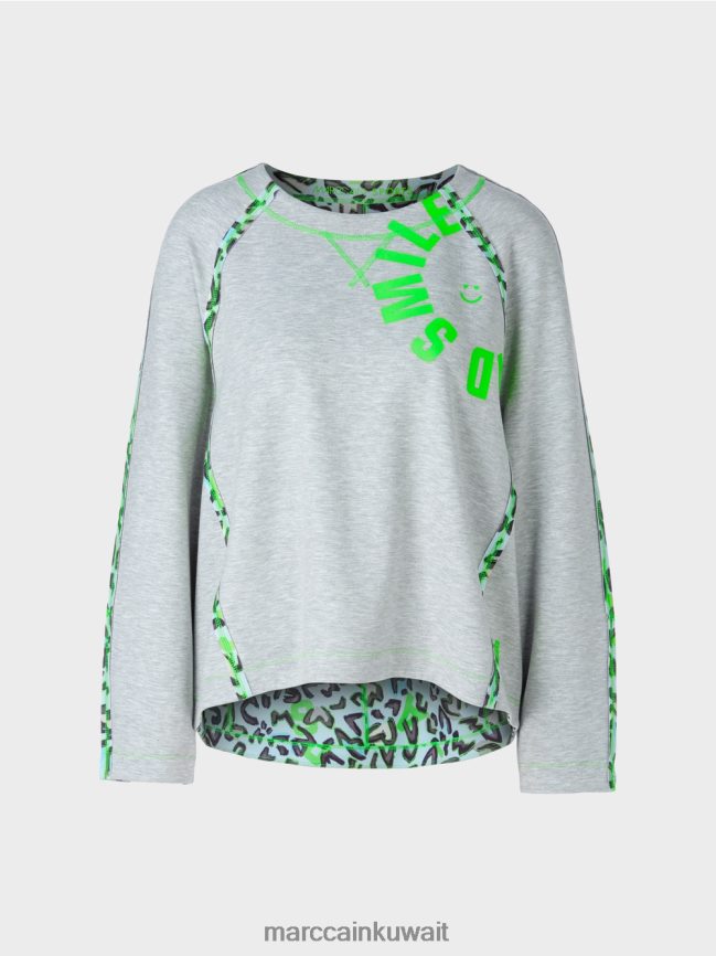 Marc Cain سترة مع آثار التماس LVN0D61224 ملابس الرمادي الفضي